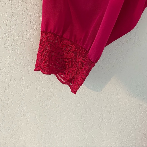 Vintage ShadowLine shadow line Satin Lace Robe Button up Maxi Nightie - Picture 3 of 6